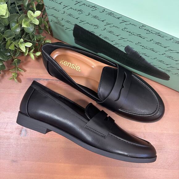 Kensie Women's Gitty Black Penny Loafers Size 6.5 - Picture 1 of 7